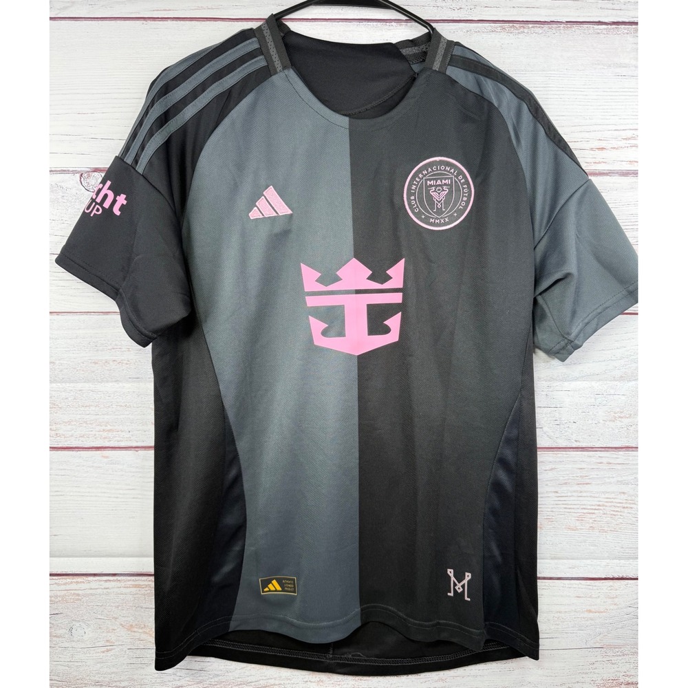 Adidas replica Inter Miami CF Messi 10 Jersey 2024 Away Black Pink Mens Medium - Picture 2 of 5
